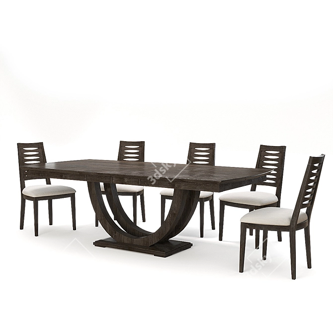 Continental U Base Table Set 3D model image 1