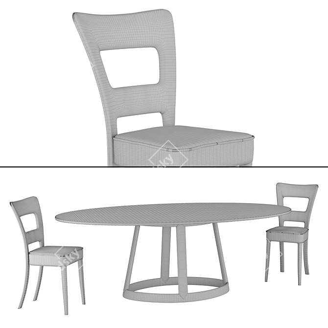 Stylish Bonaldo Set: GREENY Table & SHERYL Chair 3D model image 2