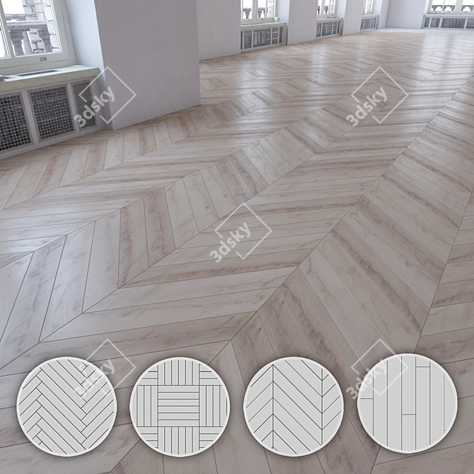 Versatile Laminate Flooring Kit: 4 Layout Options 3D model image 1