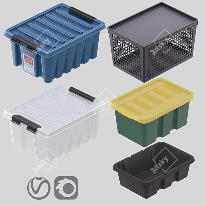 Versatile Storage Solution Set 3D model image 1