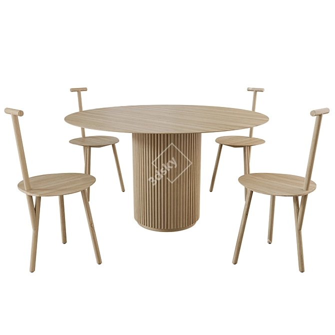 Faye Toogood Spade Chair & Palais Royal Table 3D model image 1