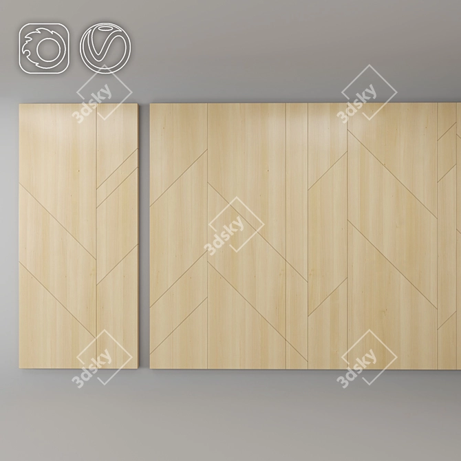 Modern Wood 3D Panel 3D model image 1