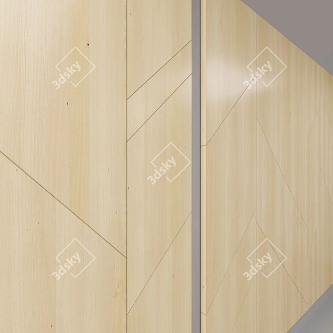 Modern Wood 3D Panel 3D model image 2