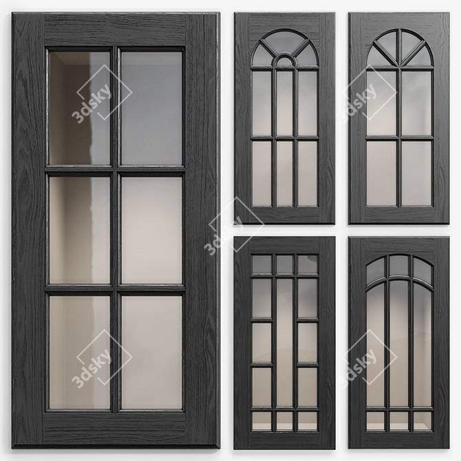 Decorative Cabinet Doors Set 3D model image 1