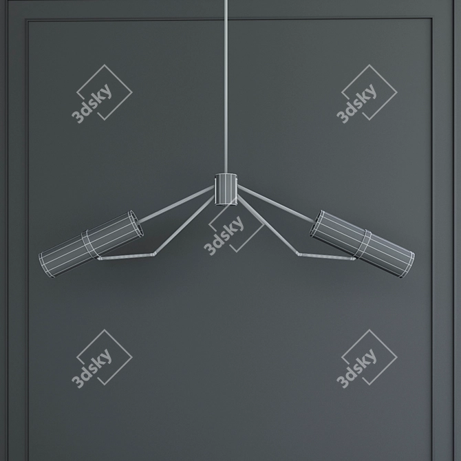 Modern Metal and Glass Ceiling Light 3D model image 2