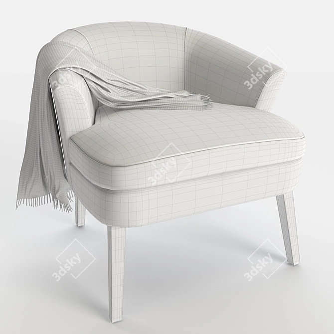 Modway Bounce Wood Armchair 3D model image 3