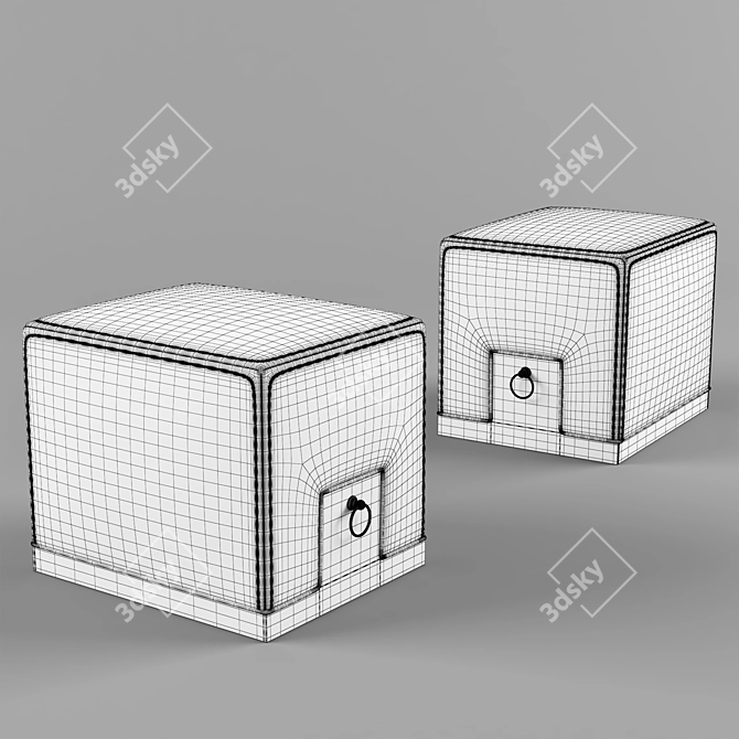 Luxury Ferris Rafauli Pouf 3D model image 2