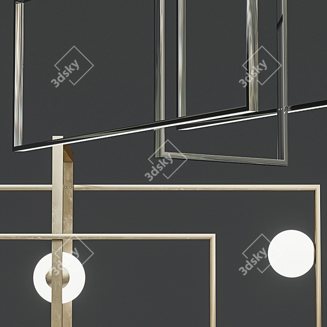 Venicem Mondrian LED Ceiling: Sleek and Elegant Illumination 3D model image 2