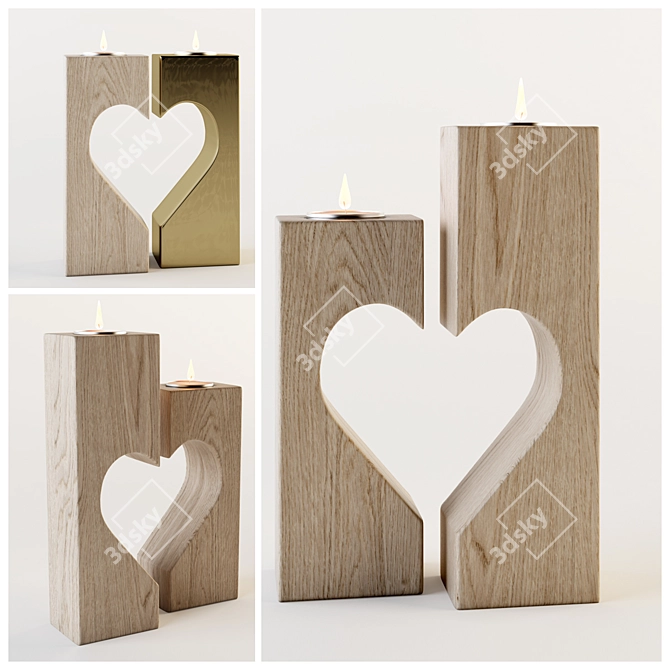 Love Deco Candle 3D model image 1