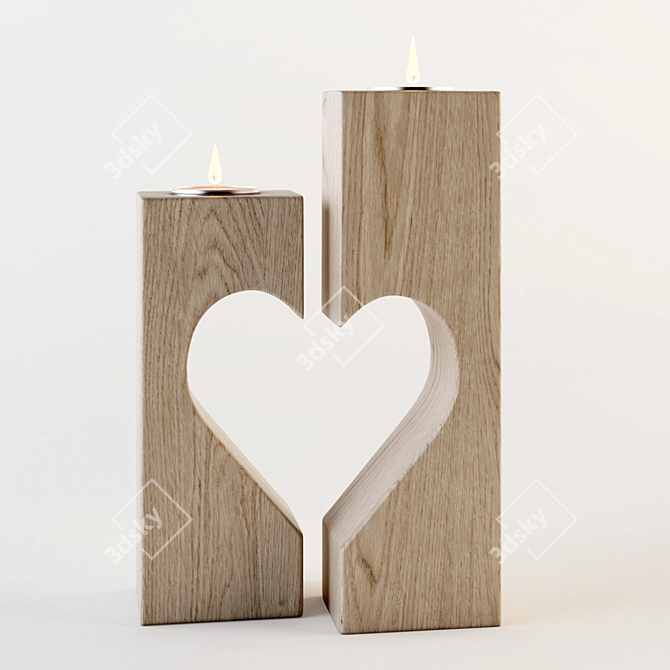 Love Deco Candle 3D model image 2