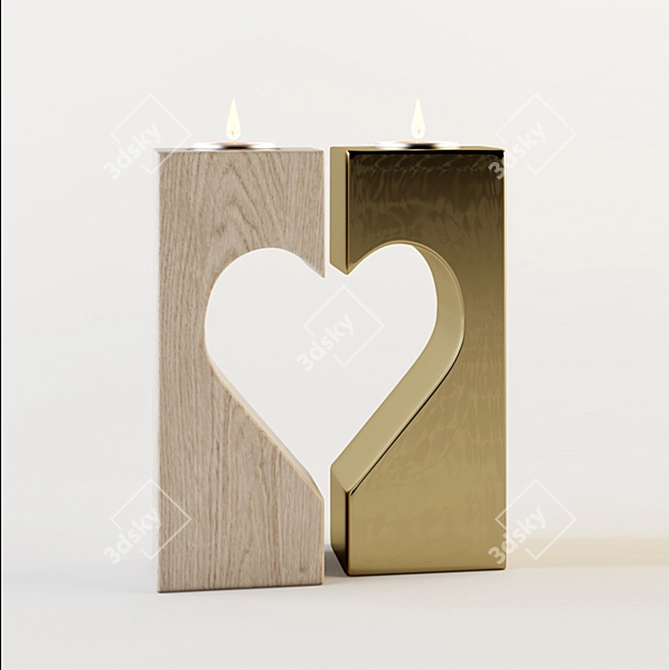 Love Deco Candle 3D model image 3