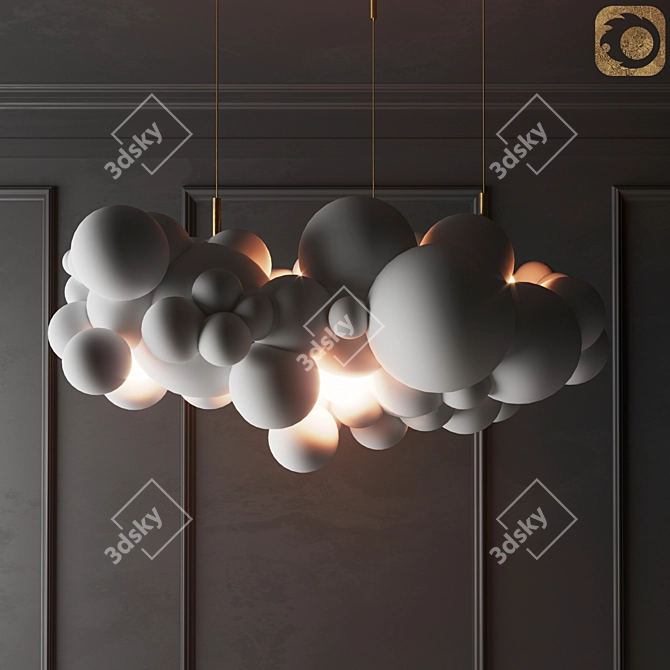 Celestial Cloud Chandelier 3D model image 2