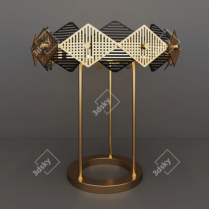 Brass Geometric Table Lamp 3D model image 1
