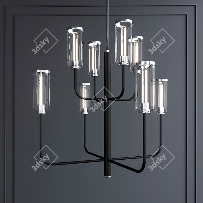 Aeon_F6278: Modern Metal and Glass Pendant Light Fixture 3D model image 1