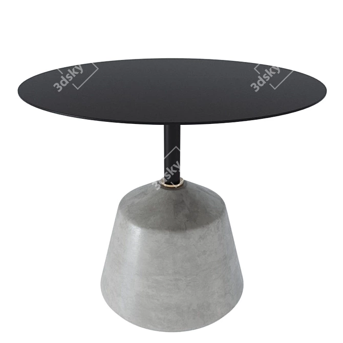 Modern Industrial Steel and Concrete Side Table 3D model image 1