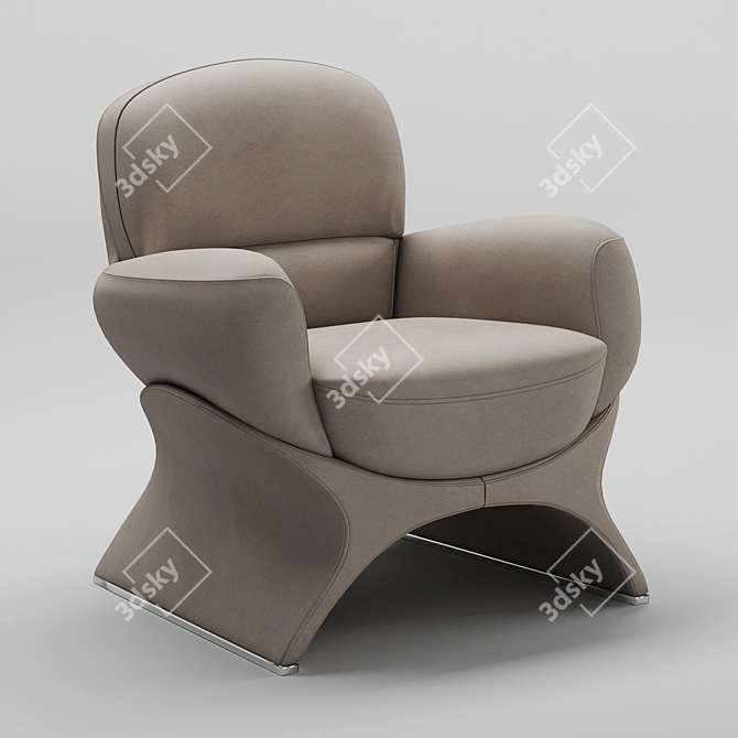 Sculptural Elegance: Mascheroni La Goccia Armchair 3D model image 1