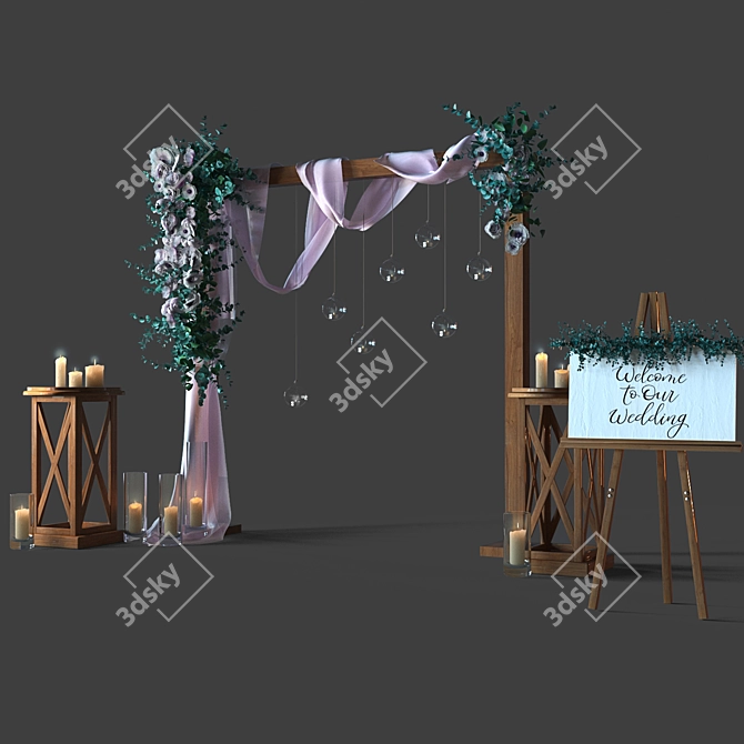 Elegant Bliss Wedding Décor 3D model image 1