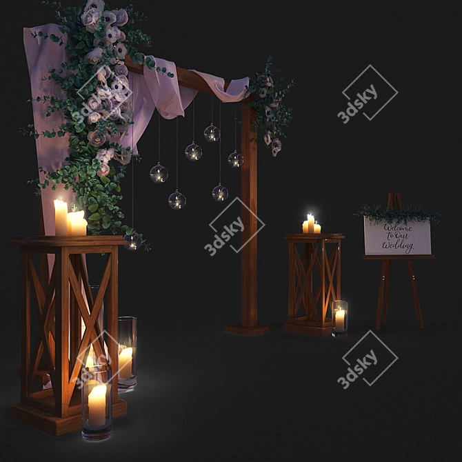 Elegant Bliss Wedding Décor 3D model image 2