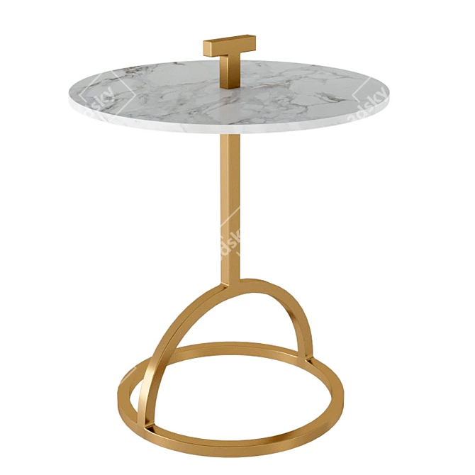 Sleek Sunpan Libra End Table 3D model image 1
