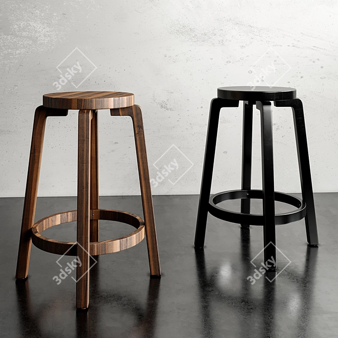 Modern Classic Stool Bar 3D model image 1