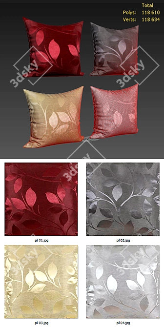 Decorative CaliTime Pillow Set 3D model image 2