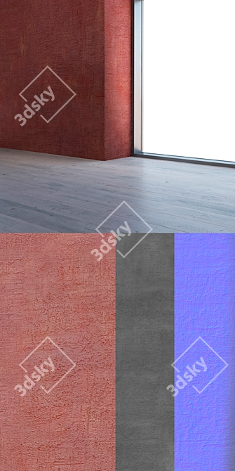 Seamless Plaster Texture in 4K 3D model image 3
