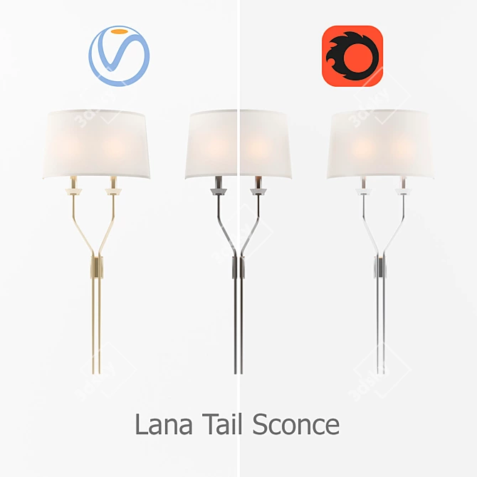 Lana Tail Sconce: Elegant Illumination 3D model image 1