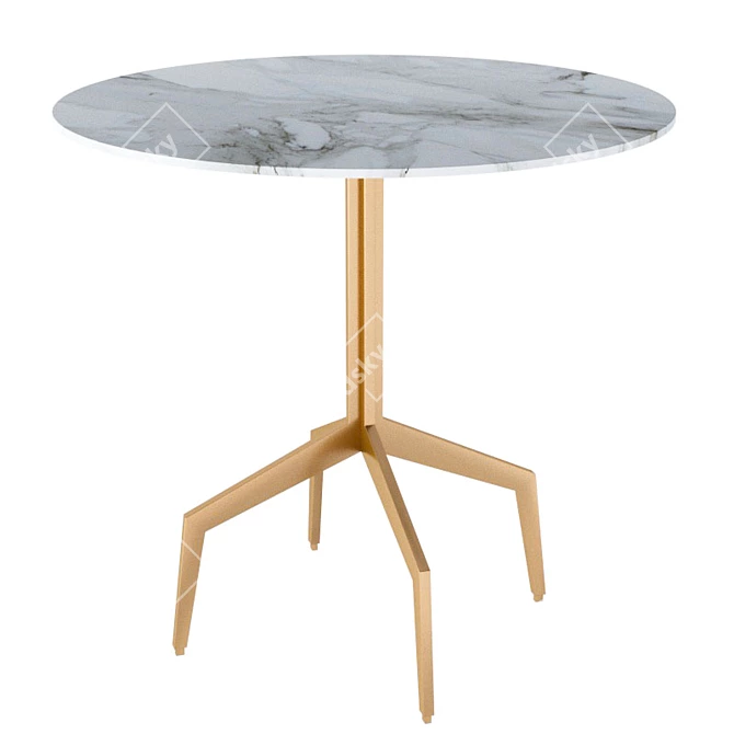 Modern White Round Bar Table 3D model image 1