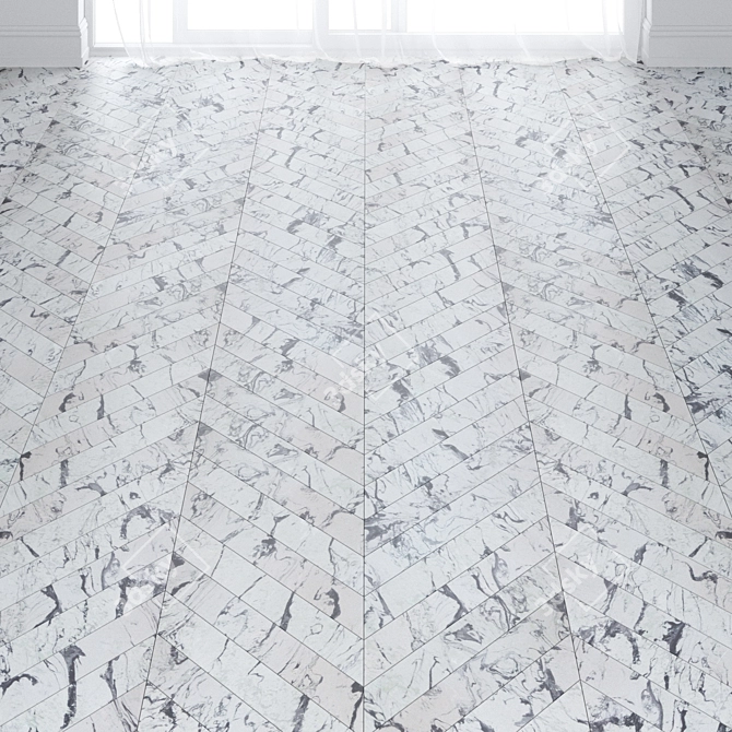 Marble Chevron & Herringbone Floor Tiles 3D model image 2