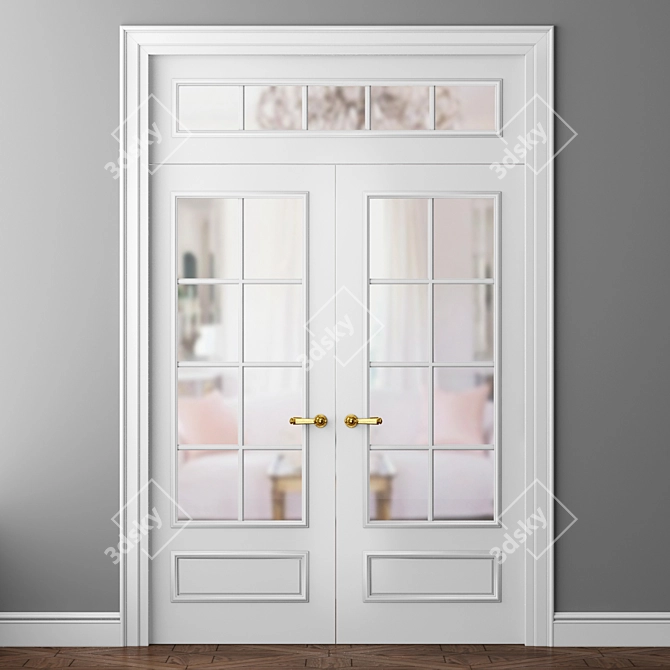 Parisian Elegance: Volkhovets Double Doors 3D model image 1
