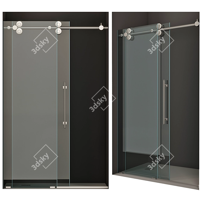 Contemporary Sydney Shower Doors 3D model image 1