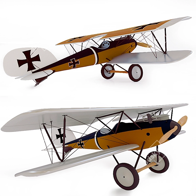 Vintage Pfalz Model Aircraft - Perfect Decor for Children's Room 3D model image 1