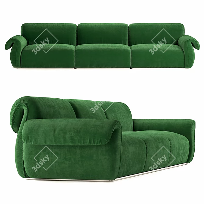 Natuzzi Icon Sofa: Sleek Designer Piece 3D model image 1