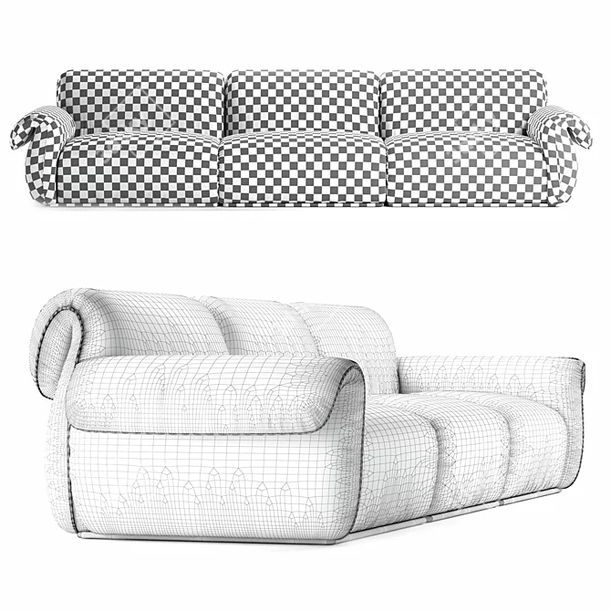 Natuzzi Icon Sofa: Sleek Designer Piece 3D model image 3