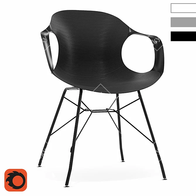 Drake Accent Chairs: Retro-Style Outdoor Seating Set 3D model image 1