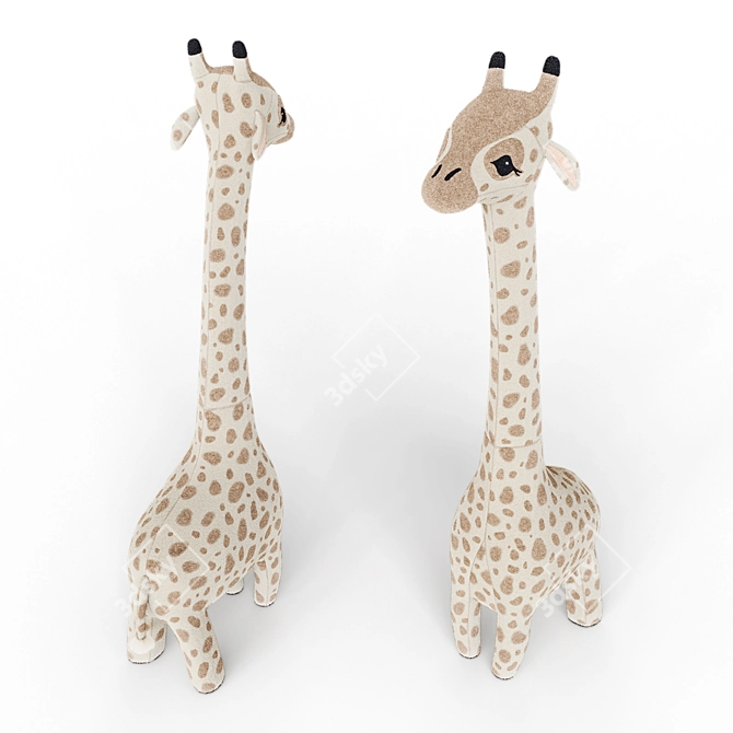 Gentle Giraffe Plush Toy 3D model image 1