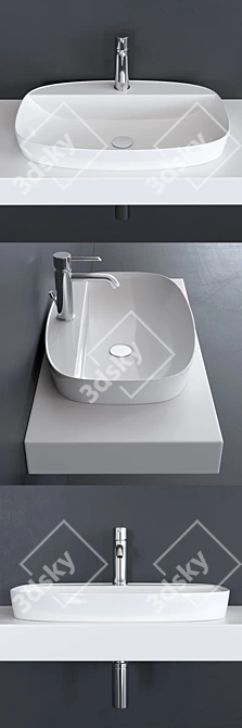 Luxury Green Ceramic Washbasin 3D model image 2