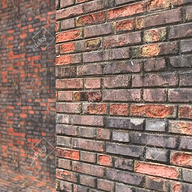 Antique Brick Wall 3D model image 1