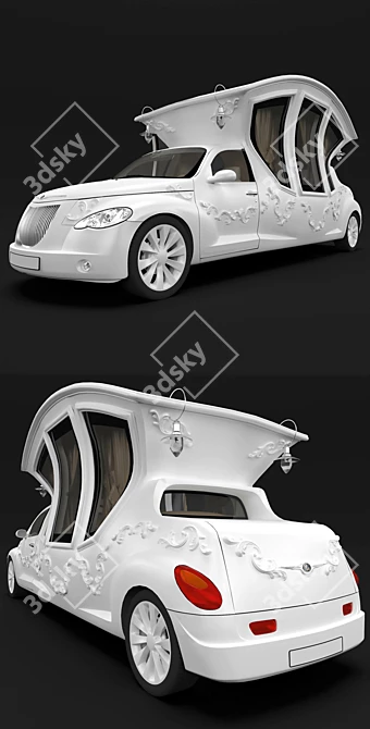 Cinderella Dream: Elegant Wedding Limousine 3D model image 2