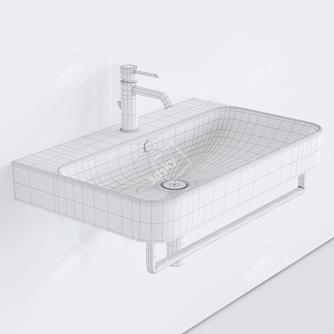 Catalano Green Wall-mounted Washbasin 3D model image 3