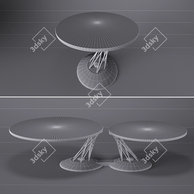 Gemelli Extendable Coffee Table & Side Table 3D model image 3
