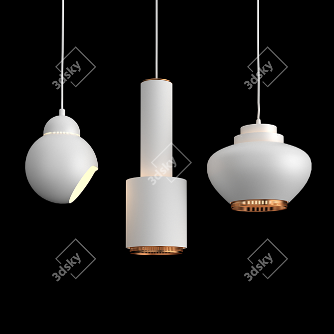 ARTEK Pendant Lamps Collection: A333, A110, A338 3D model image 1