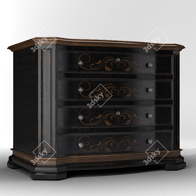 Title: Elegant Grandover 2-Drawer Chest 3D model image 2