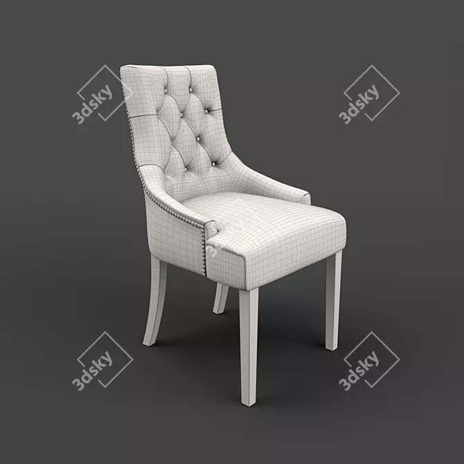 MESTRE Velvet Dining Chair 3D model image 2