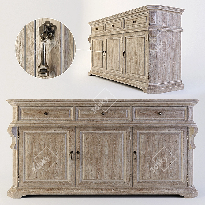 Elegant Bernhardt Campania Buffet 3D model image 2