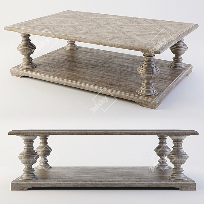 Bernhardt Campania Coffee Table: Elegant Design, High-Quality Craftsmanship 3D model image 1