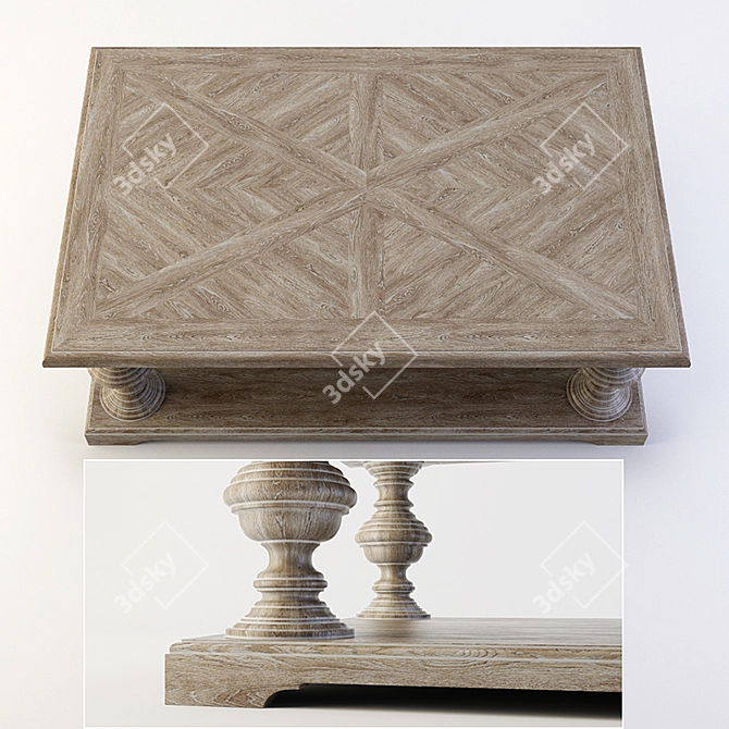 Bernhardt Campania Coffee Table: Elegant Design, High-Quality Craftsmanship 3D model image 2