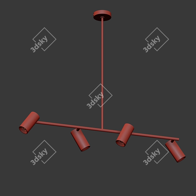 Obie Diner Pendant: Stylish Brass and Glass Lighting 3D model image 2