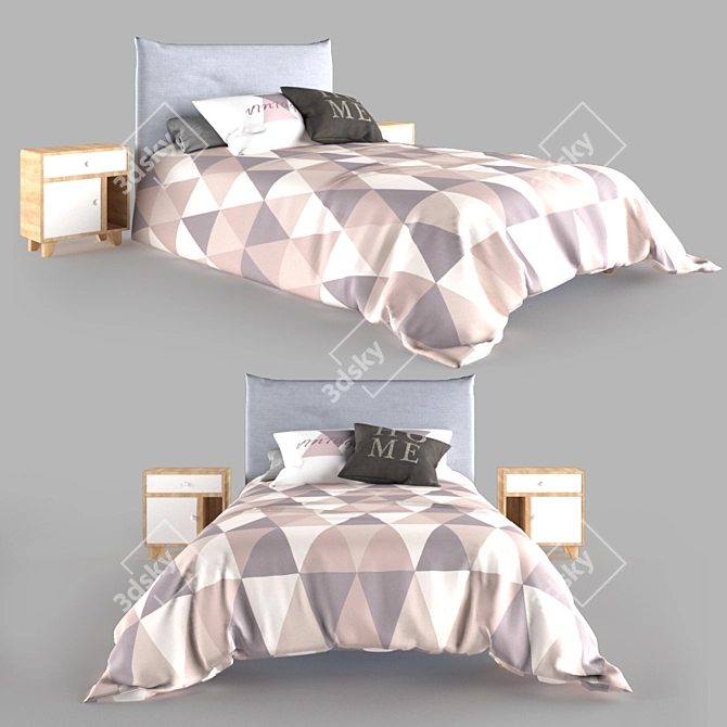 Pink Dream Bed: Stunning 3DsMax Model 3D model image 1