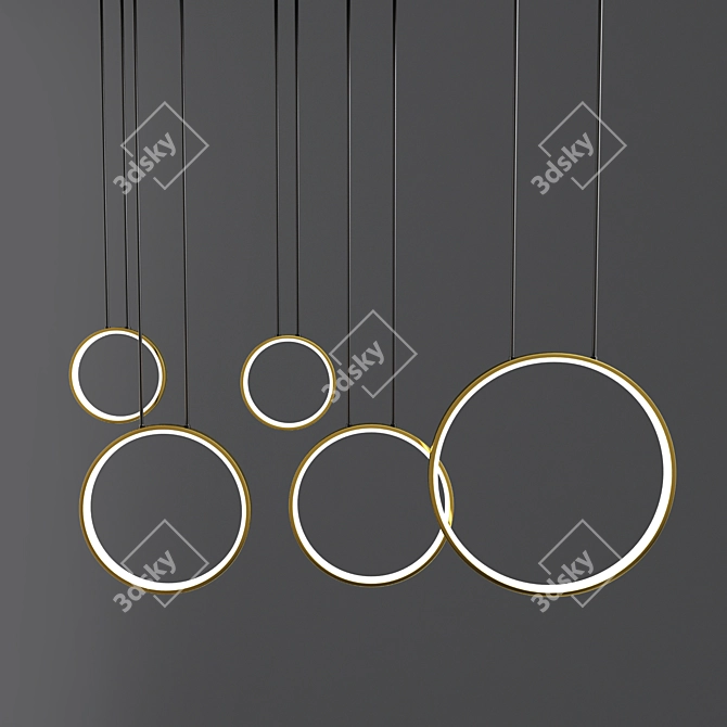 Modern Ring Pendant Light 3D model image 1